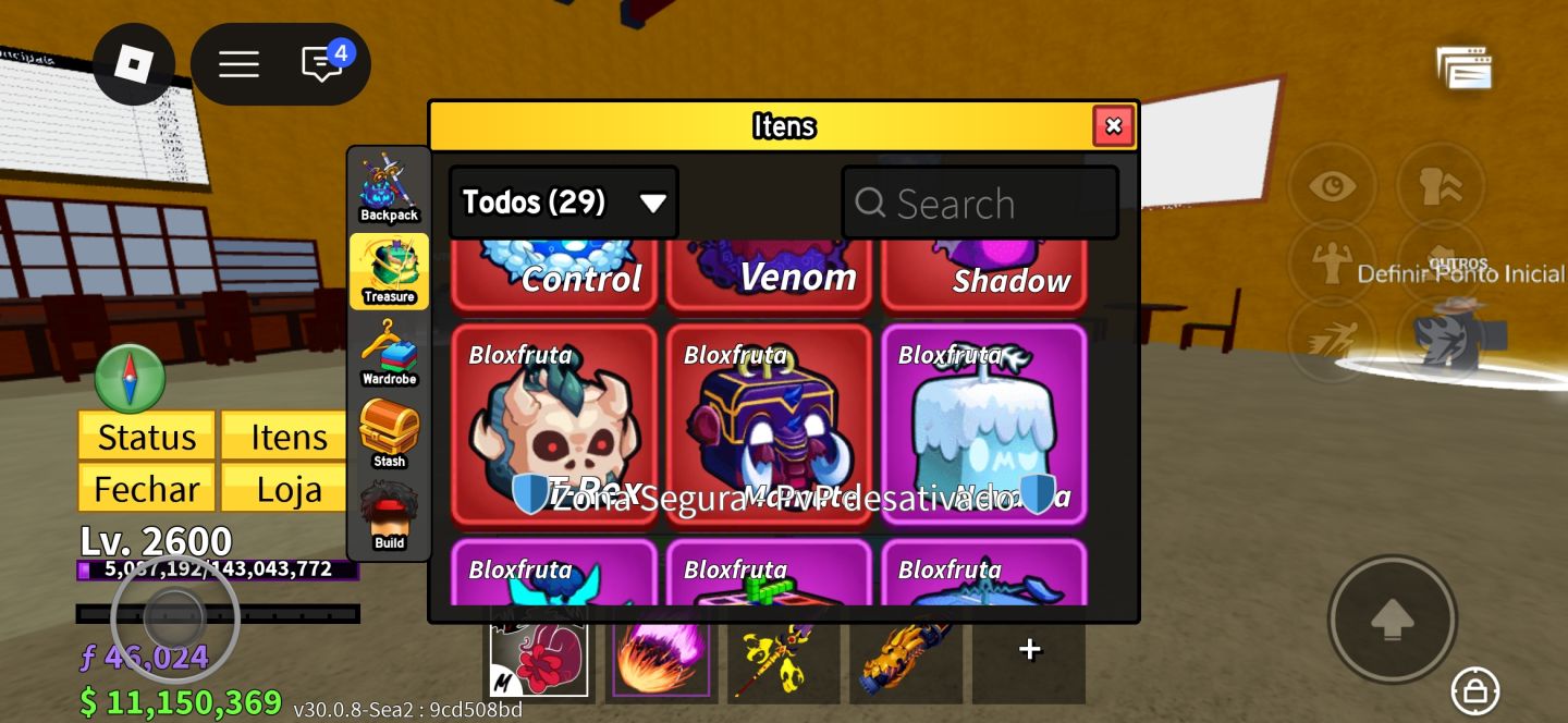 Conta muito boa com skin braba de blox fruit e outros jogos.valor a negociar .