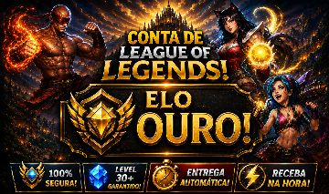 [ENTREGA AUTOMÁTICA]CONTA LOL OURO, 9 SKINS, LVL 43, UPADA NA MÃO