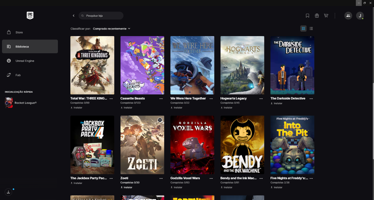 CONTA EPIC GAMES - HOGWARTS LEGACY + NOBODY WANTS TO DIE + 20 JOGOS