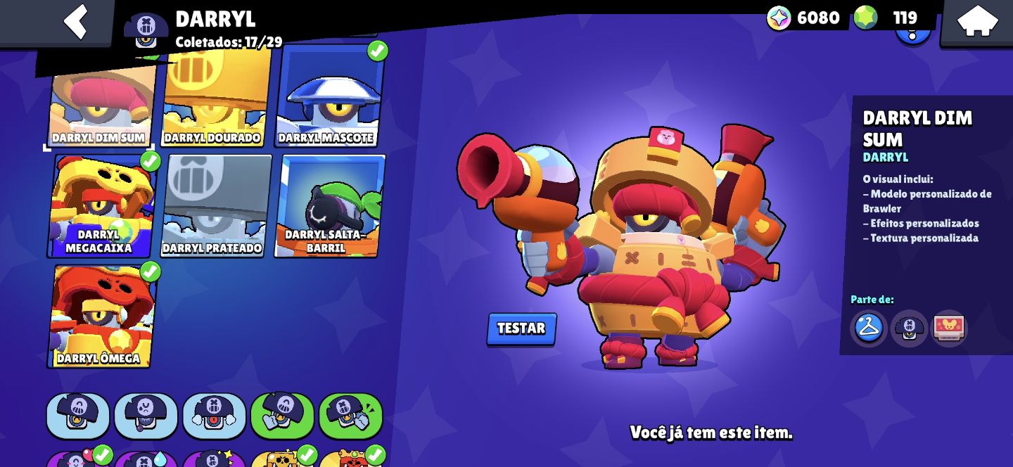 Conta de brawl stars com 28k de troféus e muitas skins raras.