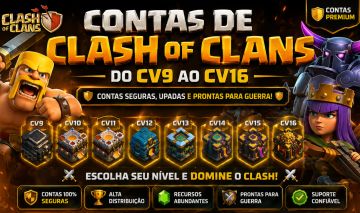 CONTAS CLASH OF CLANS CV 9 AO CV 16, CLÃ NIVEL 5