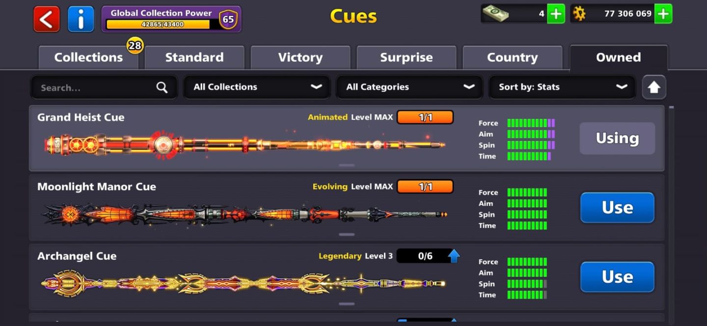 CONTA RARA 8 BALL POOL | ALL LENDÁRIOS LVL 3+ | TACO GALÁXIA | 690+ MINIJOGOS
