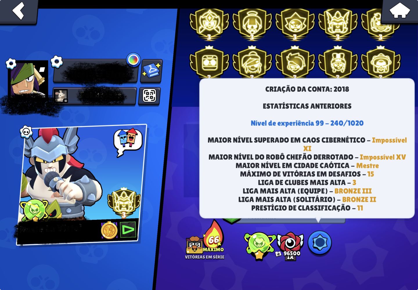 CONTA DE BRAWL 2018 COM 10 PRESTIGIOS 3, 175k TROFEUS A VENDA, 10% OFF!!!!!