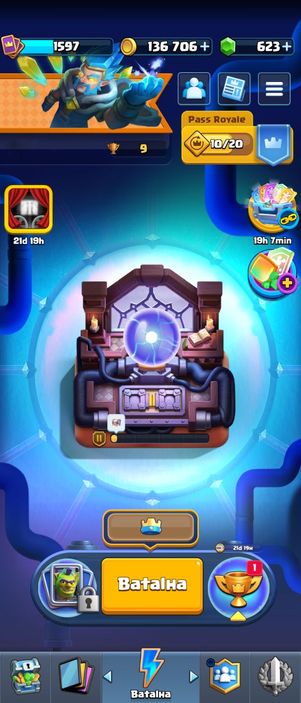 Conta Clash Royale LVL 15 14500 troféus 14 evoluções, 5 herois (NICK GRATIS)