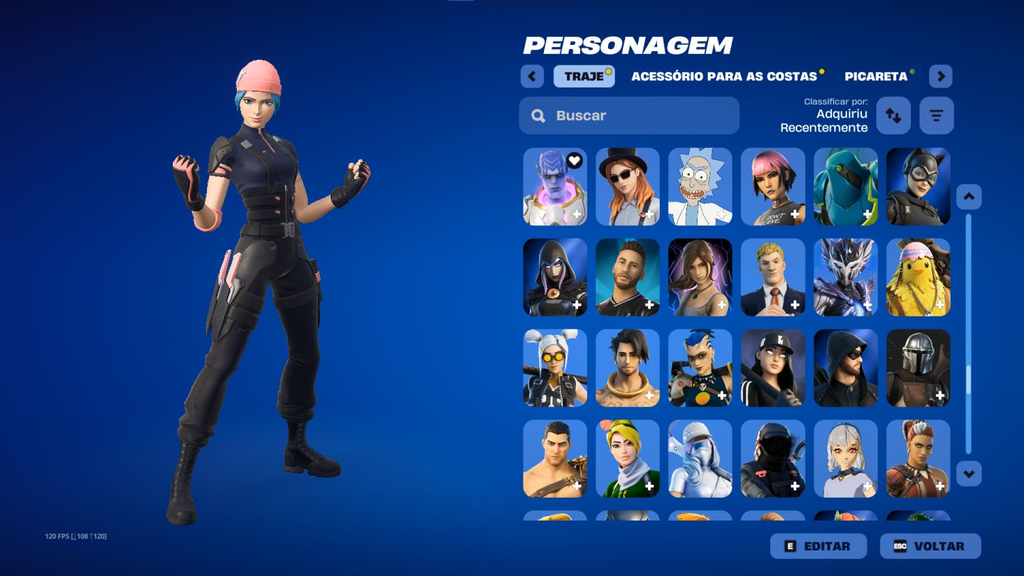 Conta com passes antigos e skins raras (Fortnite)