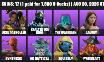 Nivel 124 | 17 Skins | 26 Picaretas | 19 Planadores | 14 Danças | 100 V-Bucks