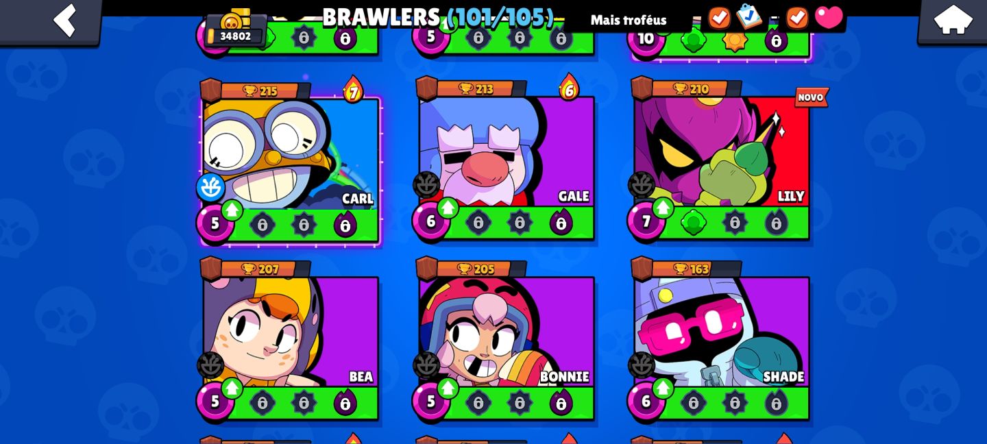 CONTA DE BRAW STARS COM 34K DE TROFÉUS