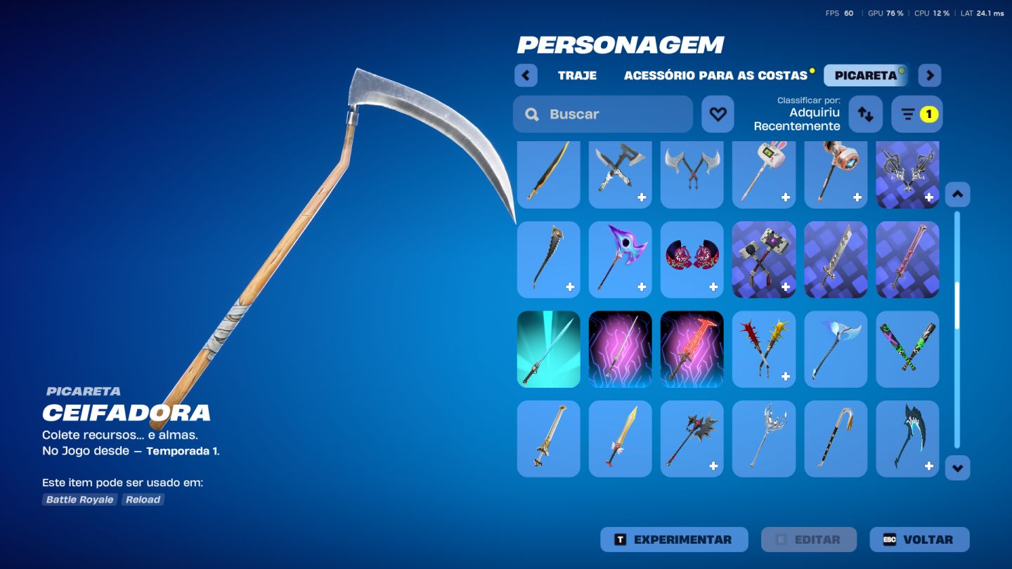 CONTA FORTNITE, MAIS DE 2000 REAIS GASTOS COM SKINS DESDE A SEASON 7