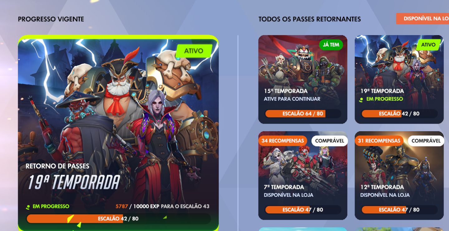 Conta de overwatch main dps/suporte com 3 passes comprados
