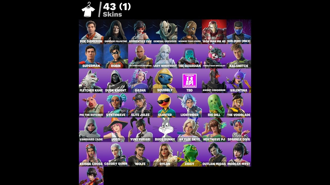 Conta Fortnite 43 SKINS/PERNA LONGA/ Emperor Palpatine/Wookie team leader