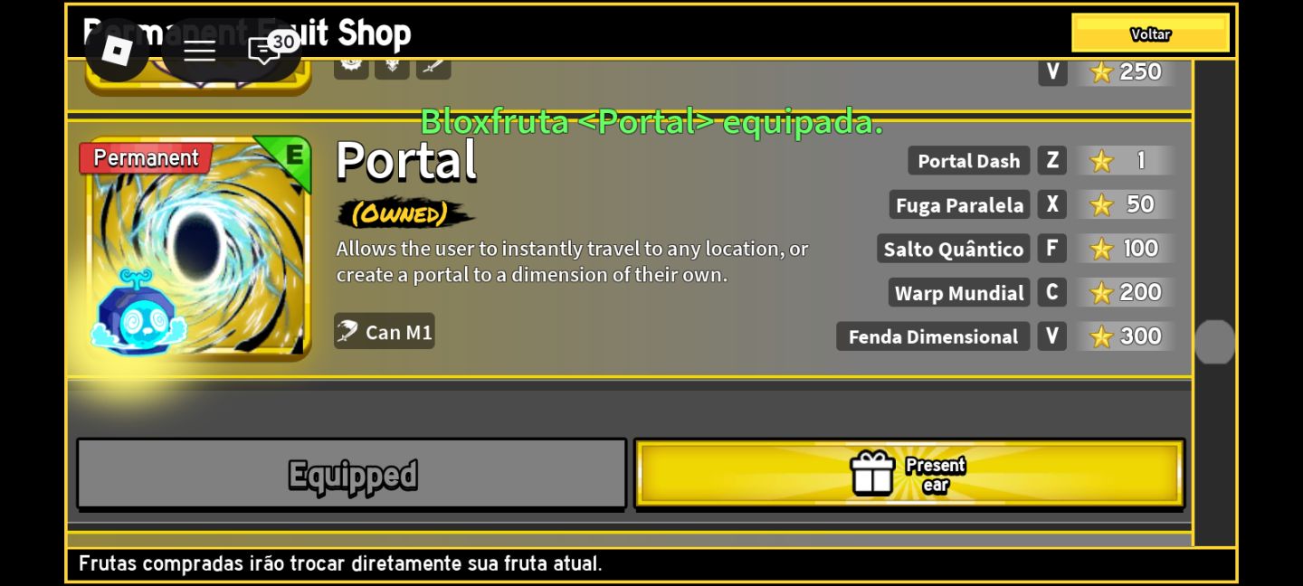 CONTA DE BLOX FRUITS COM PORTAL PERM ICE PERM E GAME PASSES E KING LEGACY MT BOA