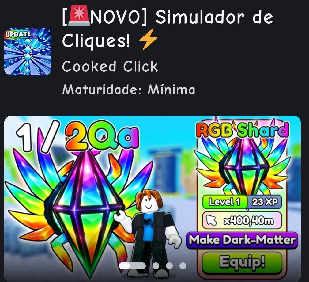 Conta do Roblox do jogo: [novo] Simulador de cliques!