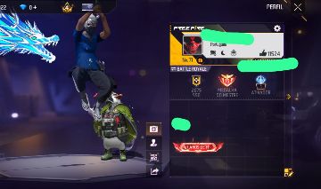 Conta antiga de free fire com skin sombra roxa