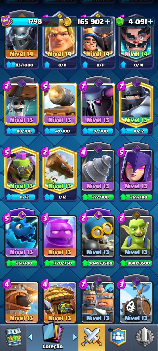 CONTA CLASH ROYALE COMPLETA |CARTAS FULL|153 EMOTES|18 EVOLUÇÕES|10.835 TROFÉUS