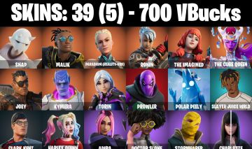 CONTA FORTNITE COM 39 SKINS SNAP/KYMERA/TORIN/ADIRA/SUNNY/KOR/SABINA/AURA/GUNNAR