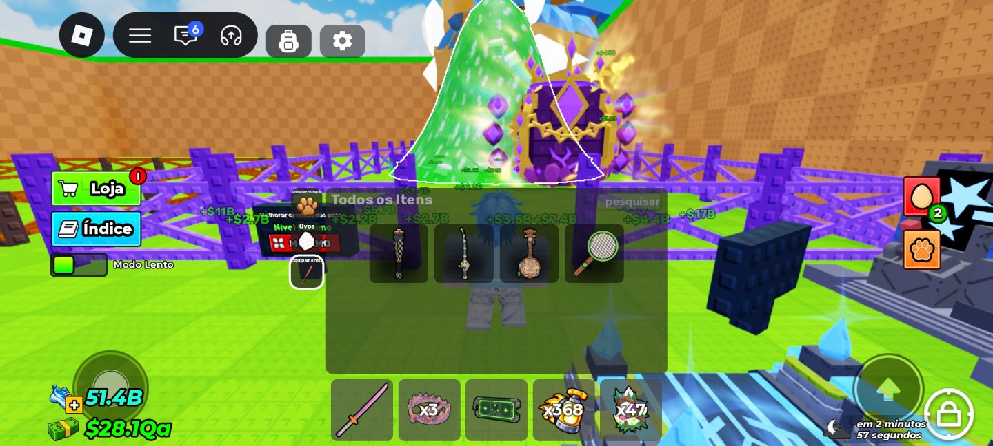 ÍNDICE 96% | PETS E OVOS 1B+ | CERCADO E ESTEIRA MAX | 4 SKINS ROBLOX