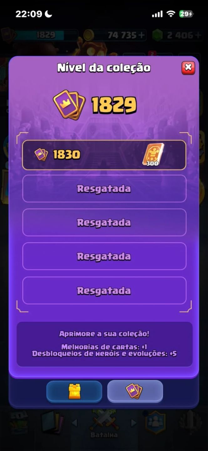 CONTA COM 14K DE TROFEUS + 122 CARTAS + 2400 GEMAS, 100% SEGURA! SÃO ANOS UPANDO