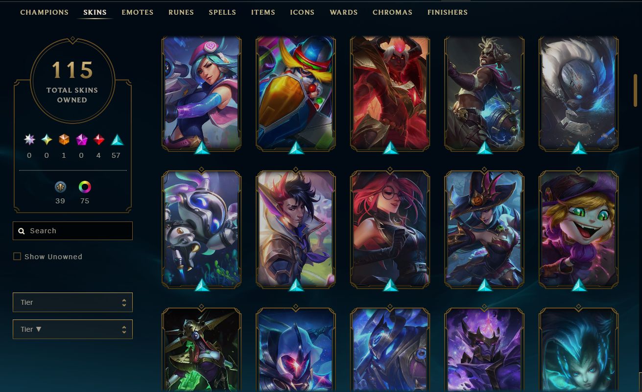 CONTA LOL MESTRE 400PDL+ / LV 301 / FULL ACESSO AOS DADOS / 158 SKINS / HONRA 5