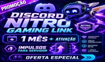 DISCORD NITRO GAMING LINK 1 MÊS + 2 IMPULSOS PARA SERVIDOR / ATIVAÇÃO (PROMOÇÃO)