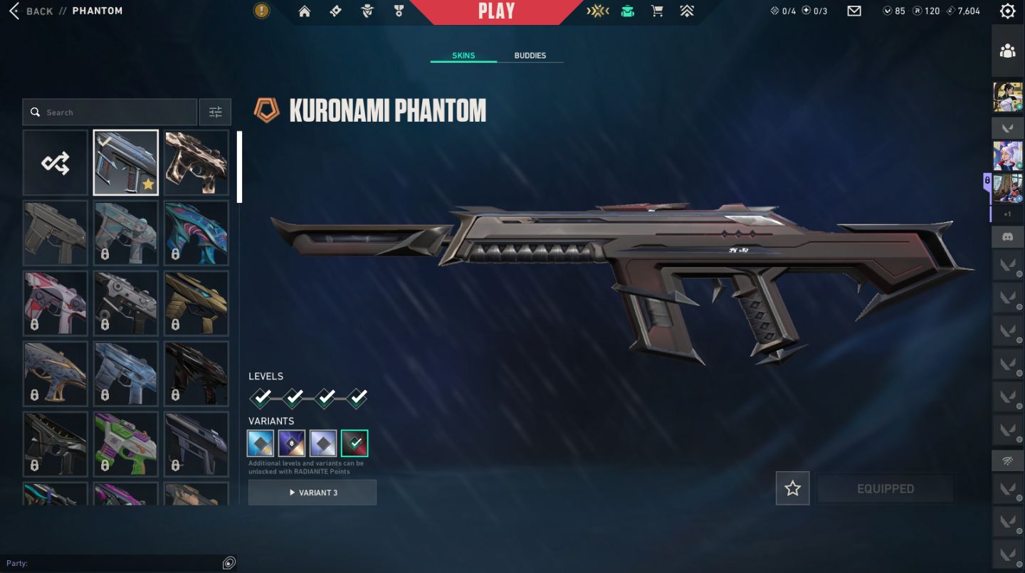 Conta de valorant elo dima1 -4 skins de vandal -1 skin de phantom -1skin de faca