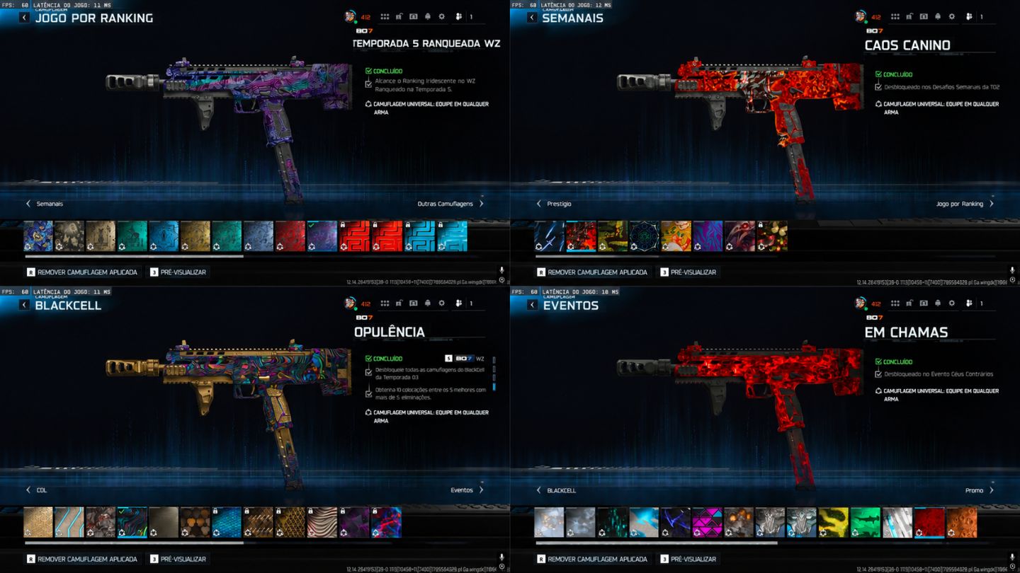 Conta Warzone/BO7 Antiga com Nuke e Irridescente, com recompensas da beta do MW4