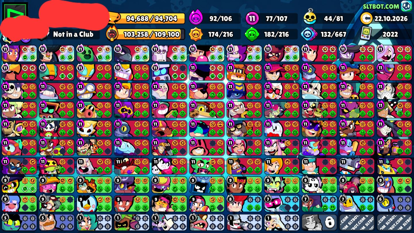 Conta de brawl stars 90k+ troféus 72 brawlers no 11 todos os brawlers