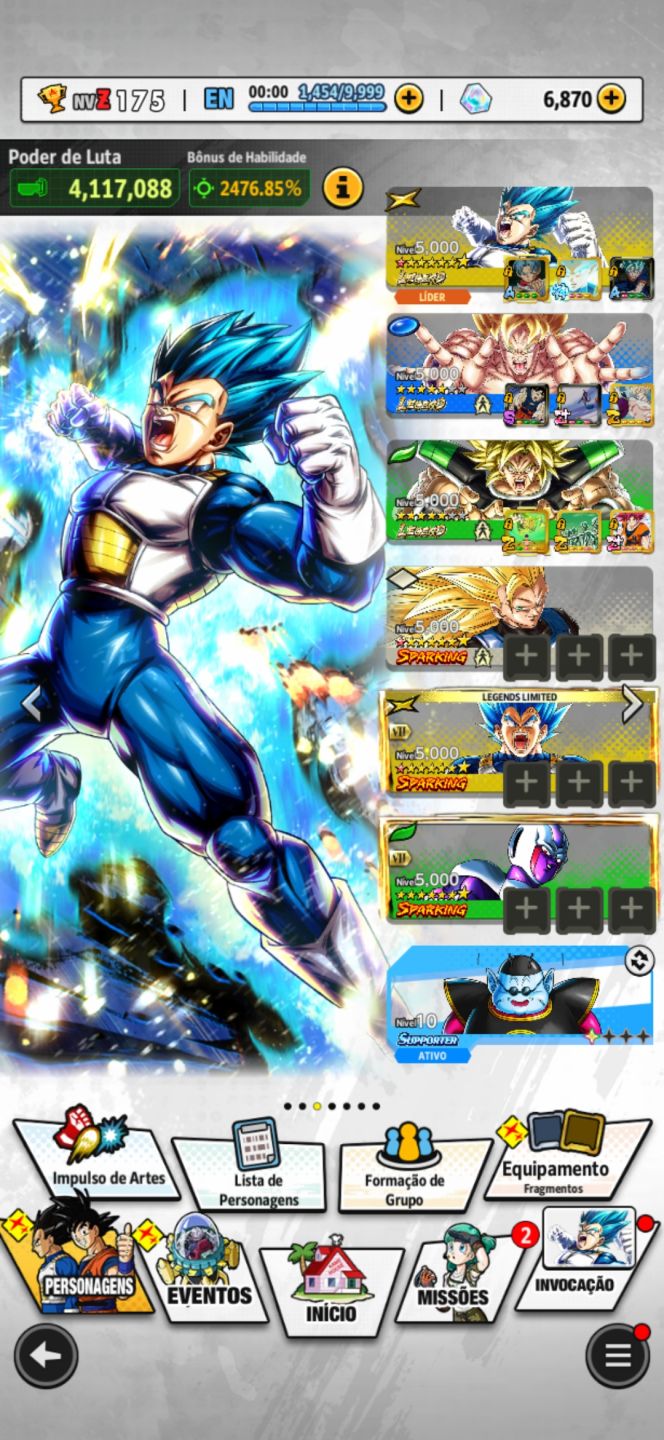 Conta de dragon ball legends muito boa