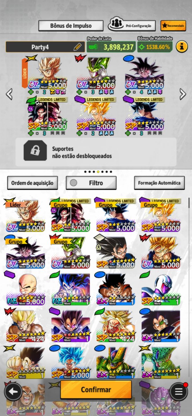 18 limitados+ 4 ultras: Vegetta majin, cell perfeito,Goku e Tullece 3k Diamantes
