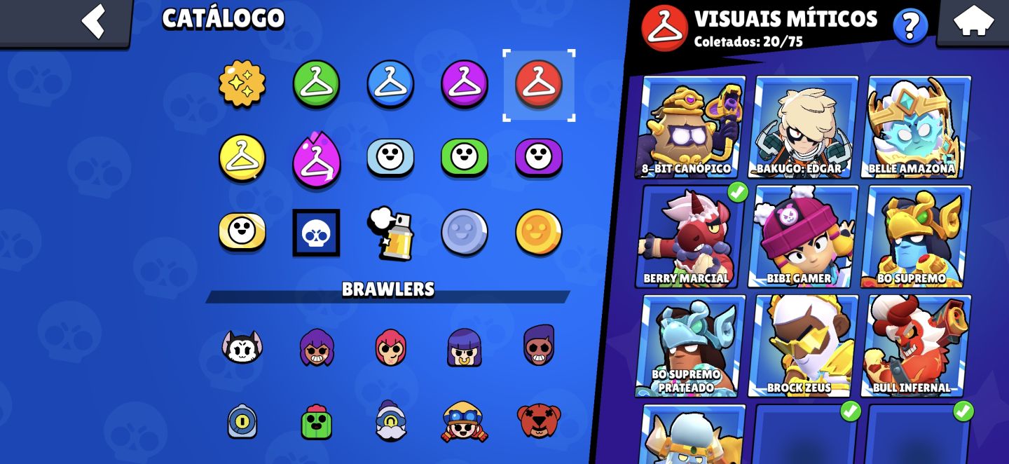 CONTA DE BRAWL STARS com todos os brawlers e diversas skinsa