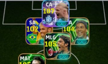 CONTA EFOOTBALL RARA! NEY DO PACK + HALLAND 107 + R10 BUGADO + RUI COSTA E+++!