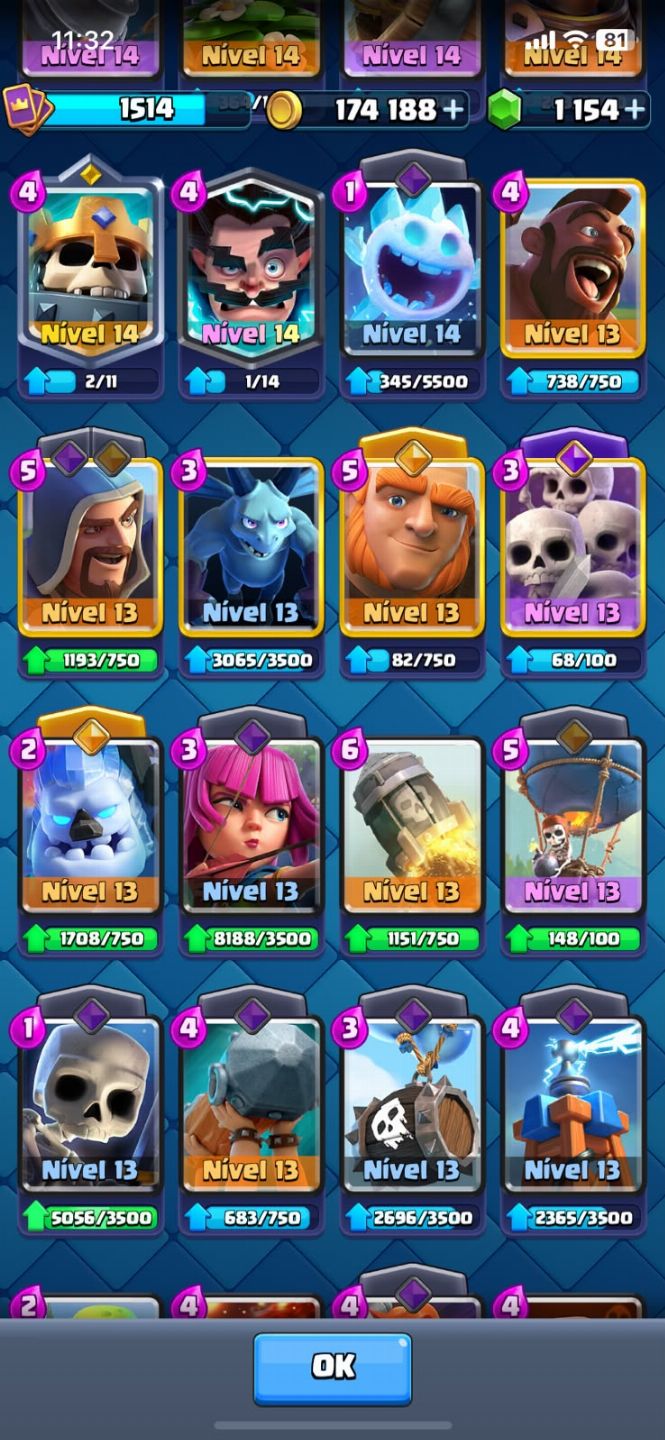 Clash Royale, Conta NIVEL 15 com todas as cartas