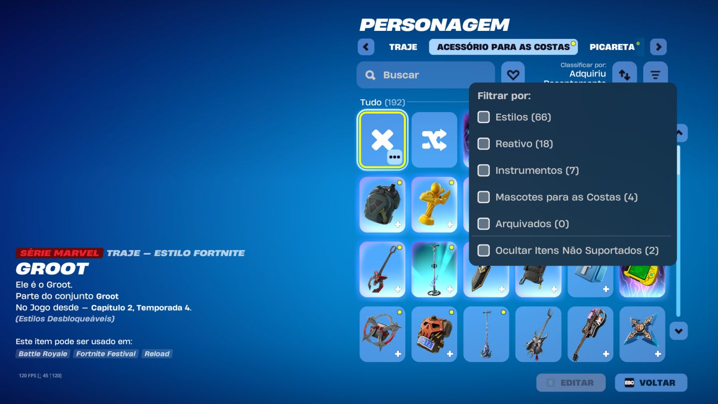 Fortnite 115 Skins, Machado Leviatã, Neymar, Lara Croft e 6 Passes Completos