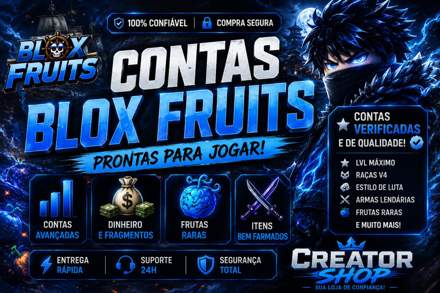 CONTA BLOX FRUITS - TODOS OS TIPOS - SÓ CONTA TOP 24H!!