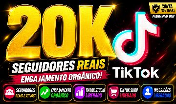 TIKTOK 20K SEGUIDORES REAIS | 4,6M VISUALIZAÇÕES | LIVE E STUDIO LIBERADOS