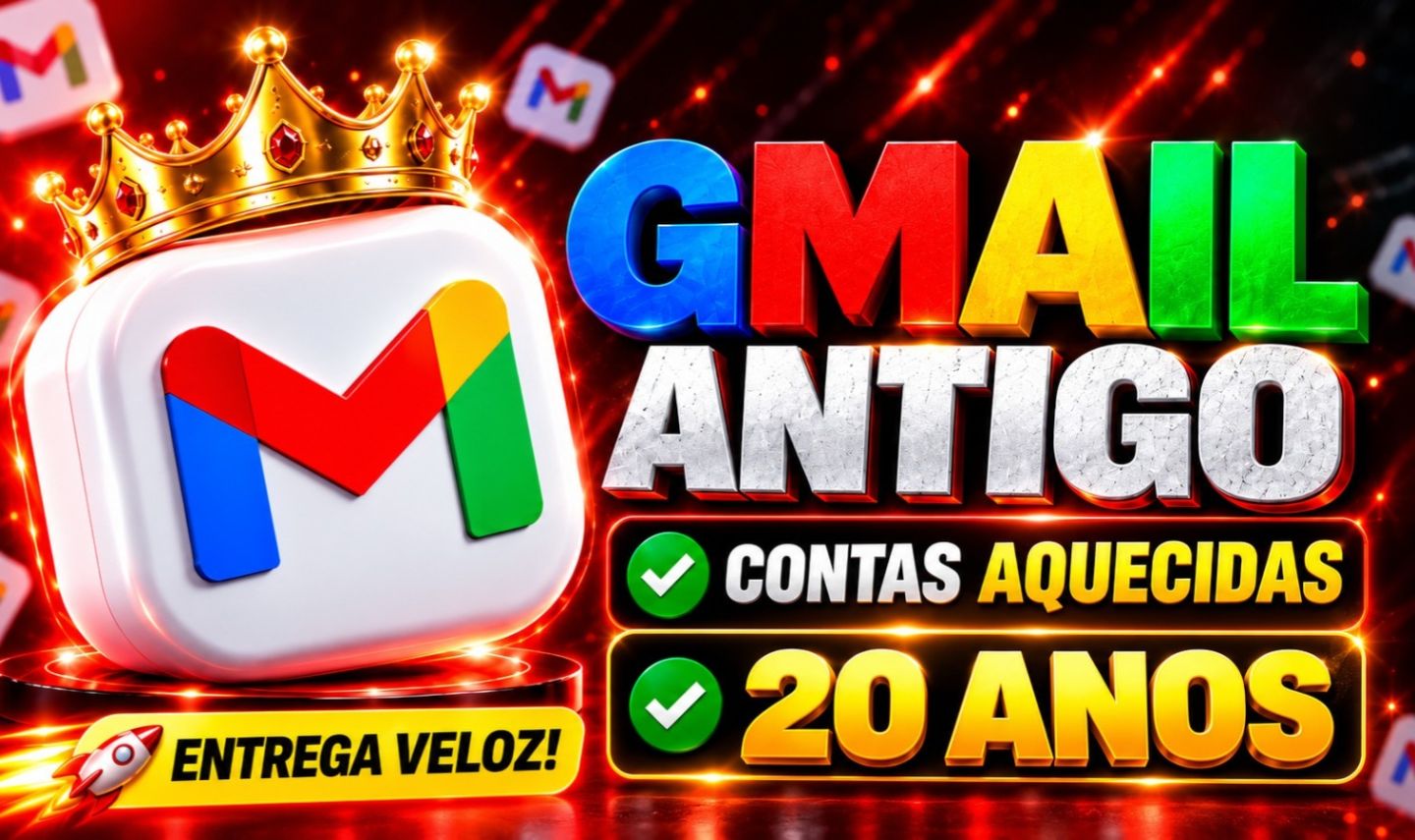 CONTAS GMAIL 20 ANOS | QUALIDADE PREMIUM