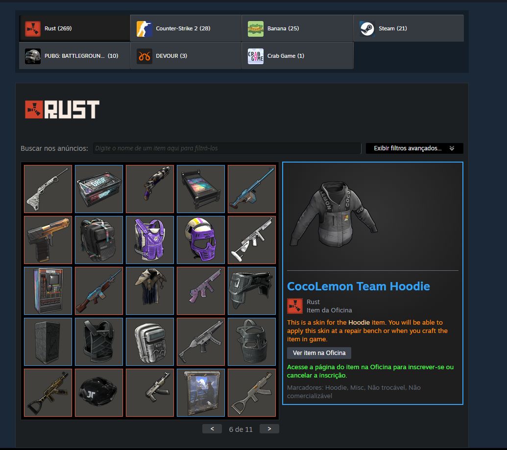 CONTA DE PUBG/RUST COM VARIAS SKINS RARAS EM AMBOS OS JOGOS.
