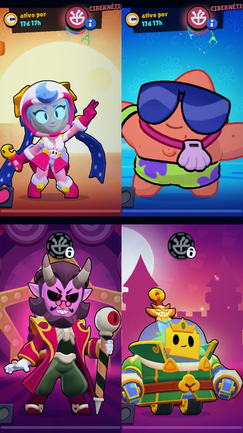 Conta Brawl Stars, antiga e com diversas skins raras
