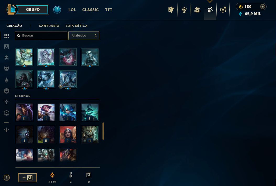 Conta grão mestre 1500 pontos ex grão mestre, level 170 com varias skins