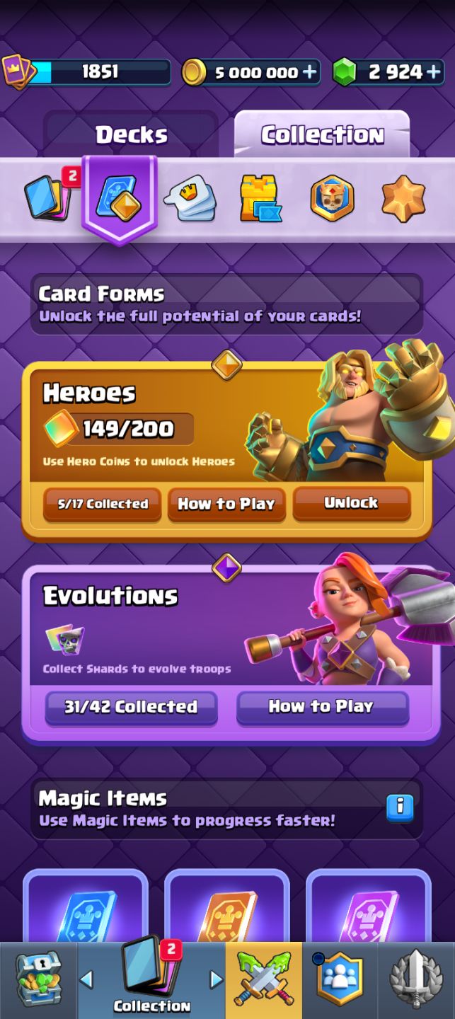 Conta Clash Royale antiga 10 anos de criação 31 evoluções 14k troféus, nv 16