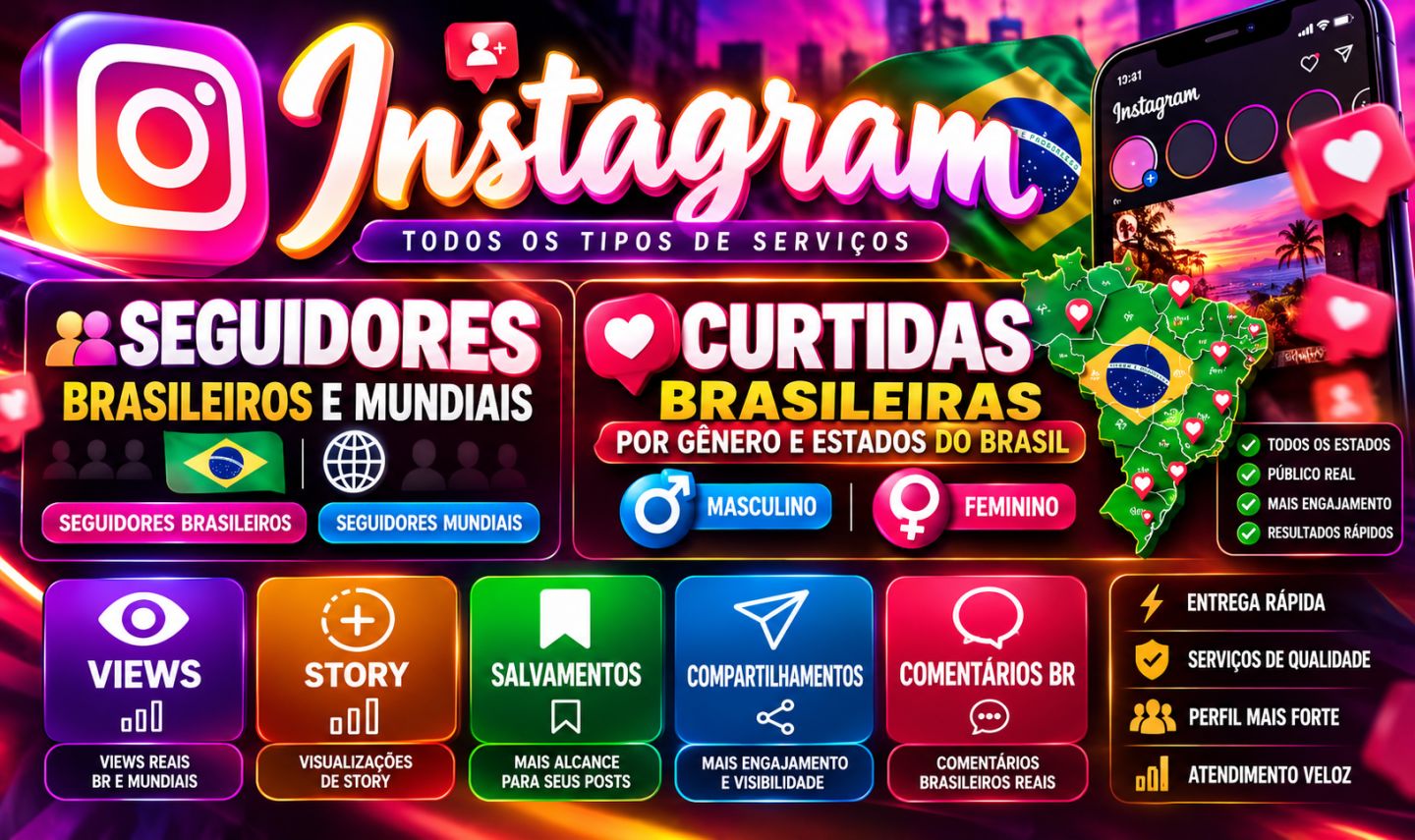 Seguidores para Instagram Brasileiros, Mundiais e por Gênero | Alto Nível