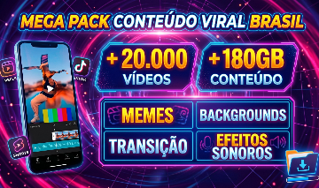 MEGA PACK CRIADOR DE CONTEÚDO: Vídeos Virais, Cortes, Memes e Material de Edição