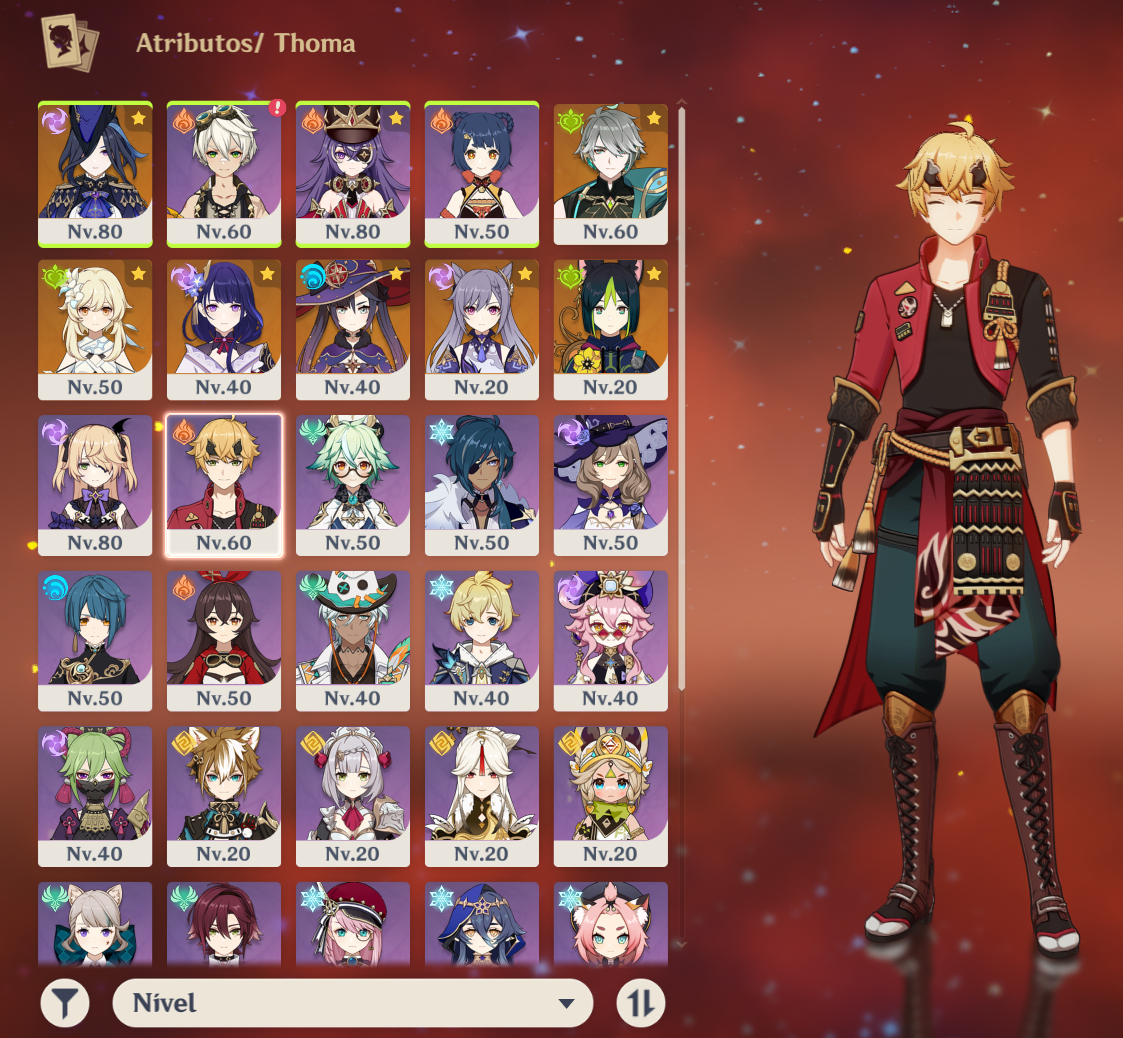 Conta genshin com 5 estrelas