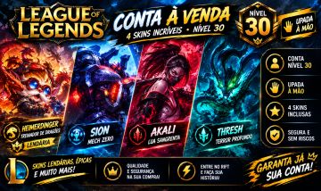 LoL Nível 30 | Heimerdinger Treinador de Dragões + Sion Mech Zero +Akali +Thresh