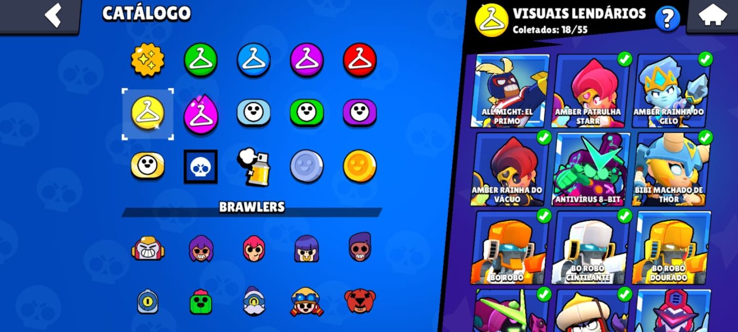 Conta Brasil star full brawlers hipercargas acessórios e poder de estrelas