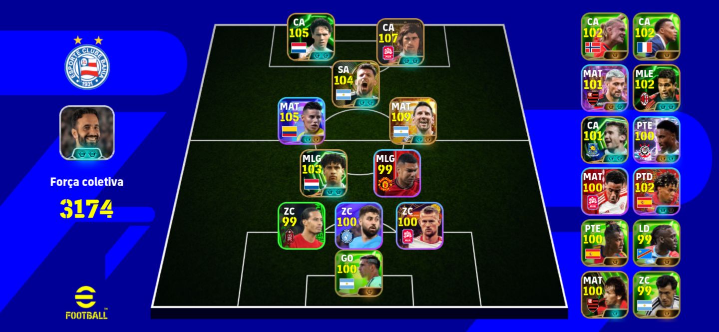 CONTA EFOOTBALL 3174 DE FORÇA TIME MUITO FORTE!