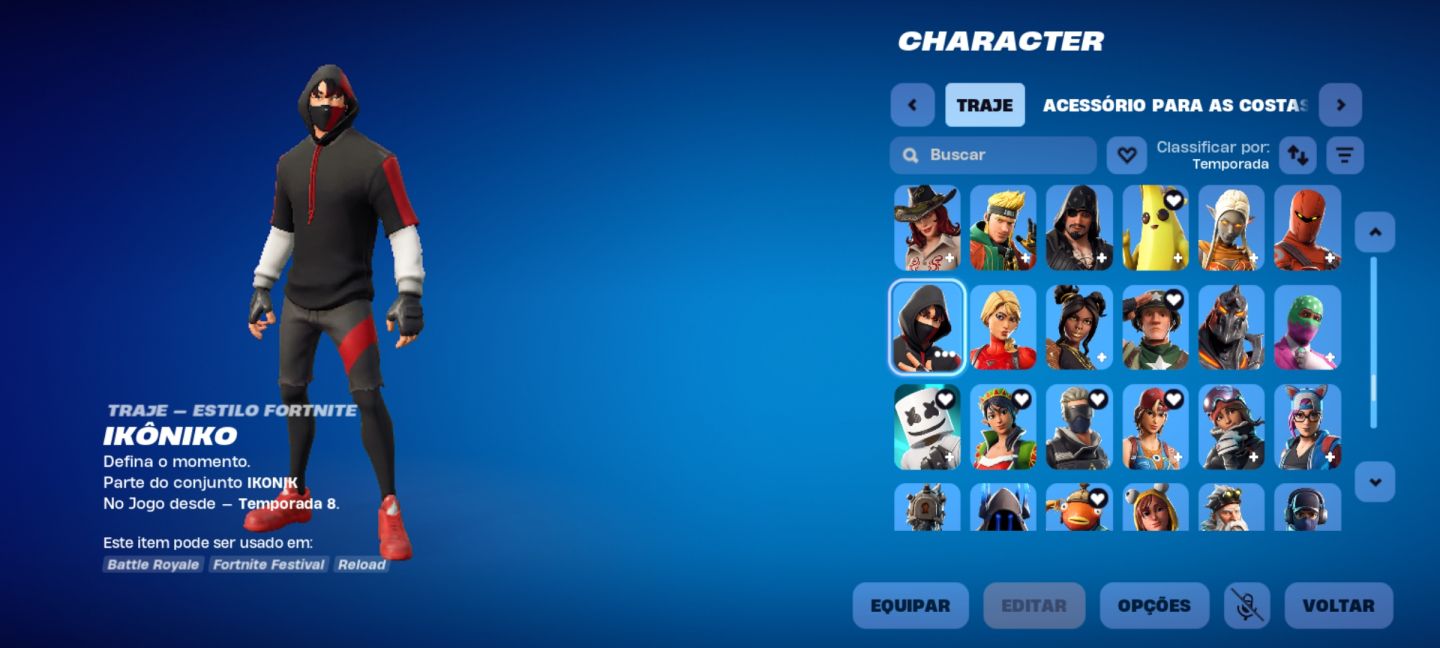 CONTA FORTNITE COM MAIS DE 1K ITENS.