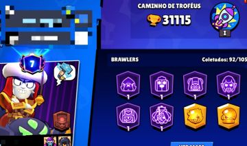 Conta de Brawl Stars com 30K de troféus e varias skins lendarias!!