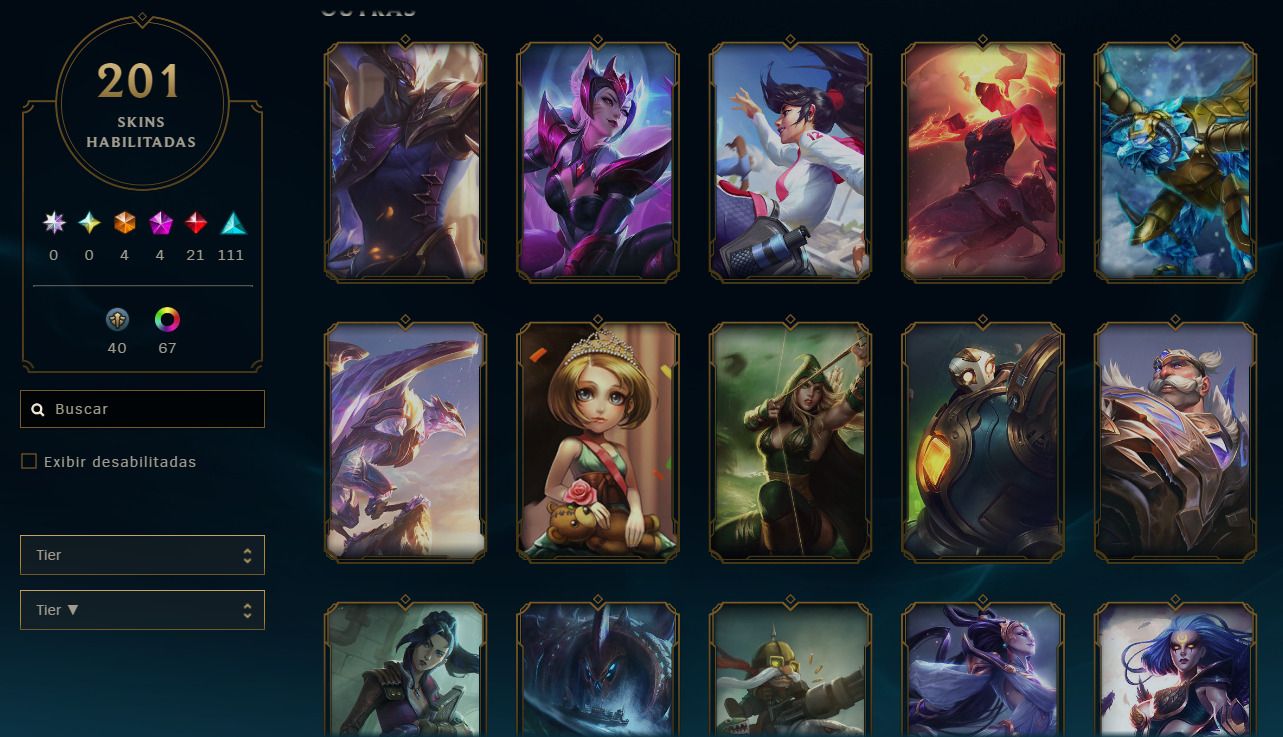 Conta LOL esmeralda full champs