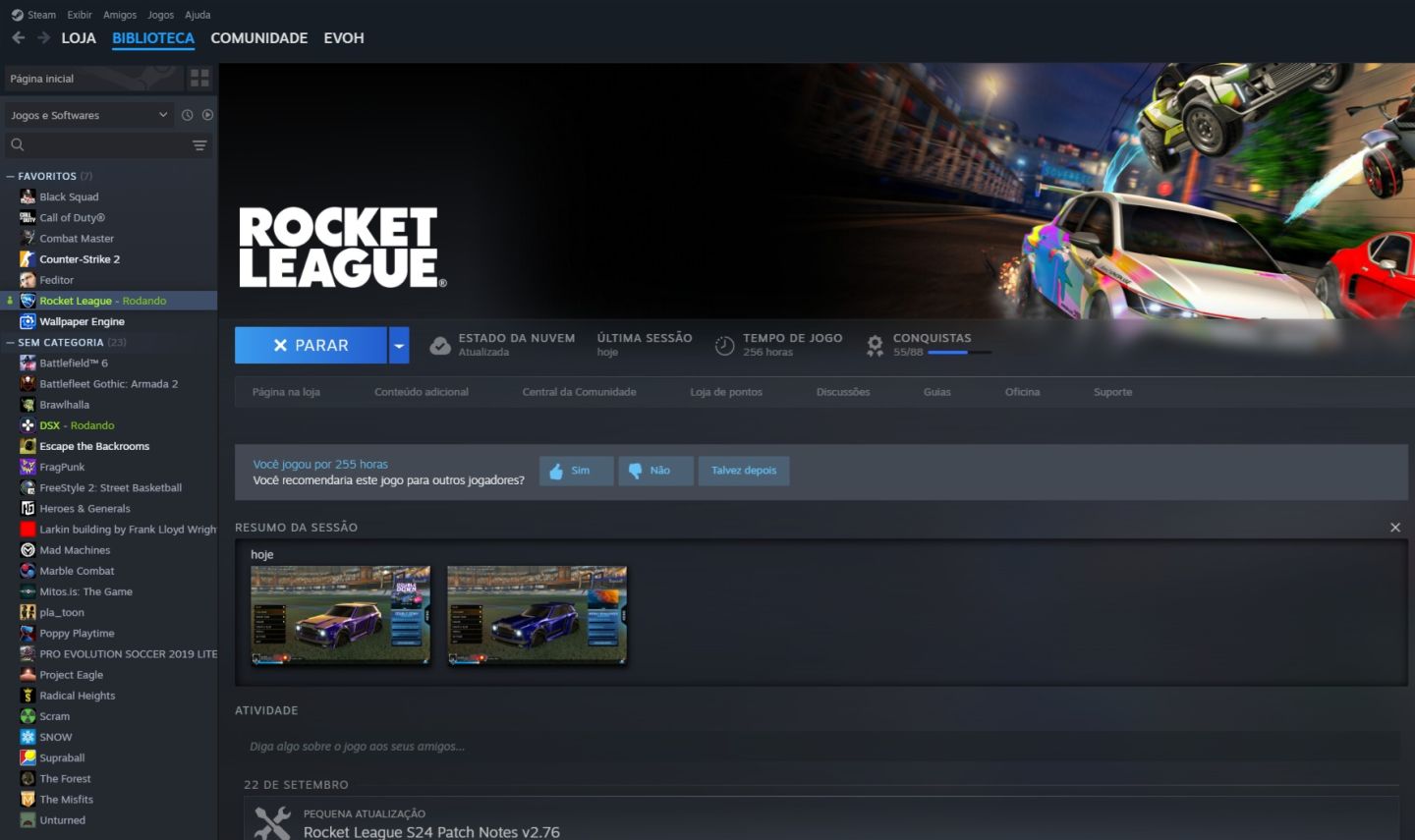 Conta steam rocket league e cs prime