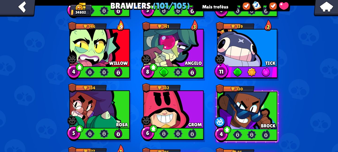 CONTA DE BRAW STARS COM 34K DE TROFÉUS